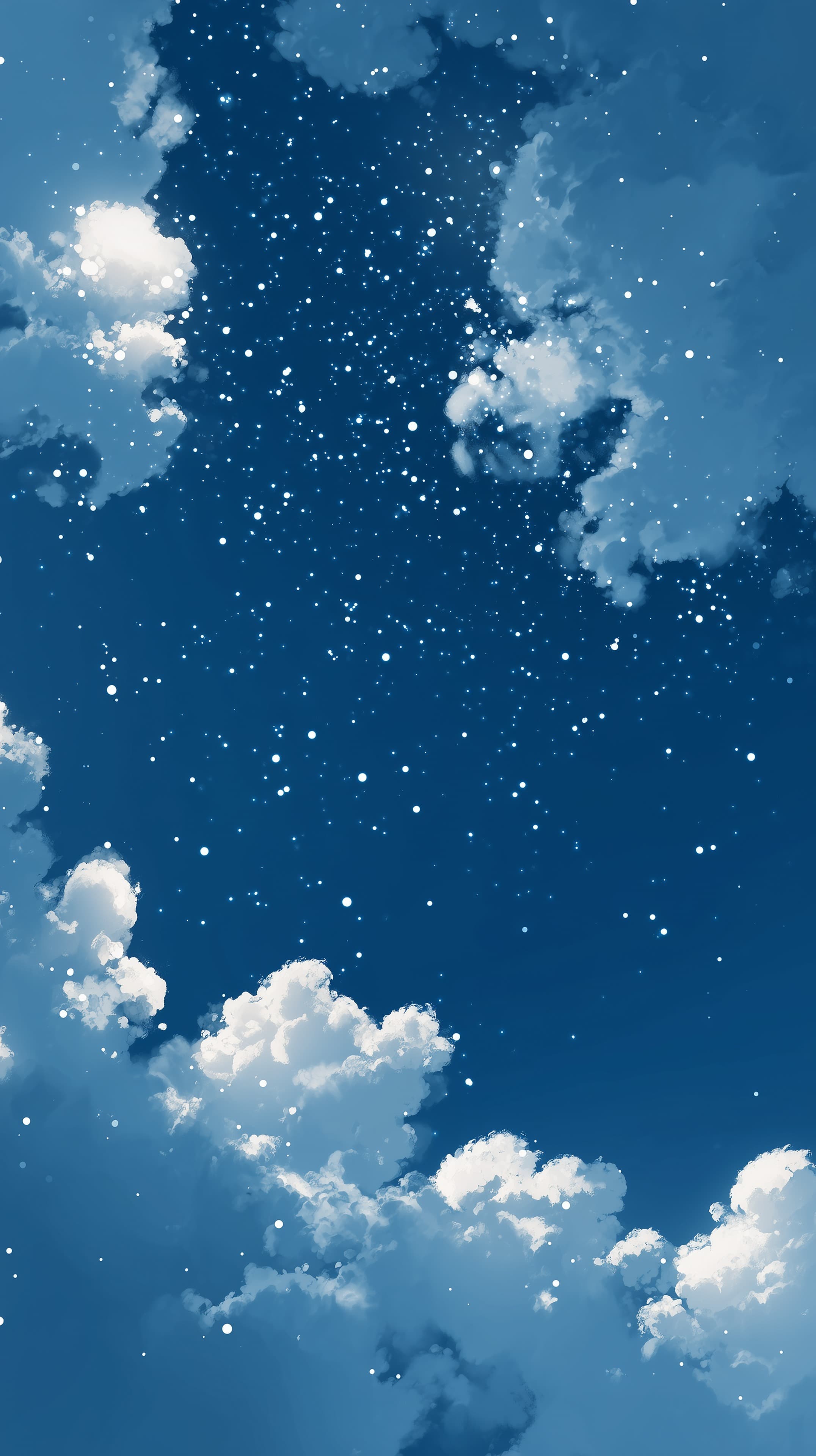 Dreamy Night Sky with Cloudscape and Starry Glow Wallpaper - High Resolution atmospheric-art Wallpaper for Mobile and Desktop