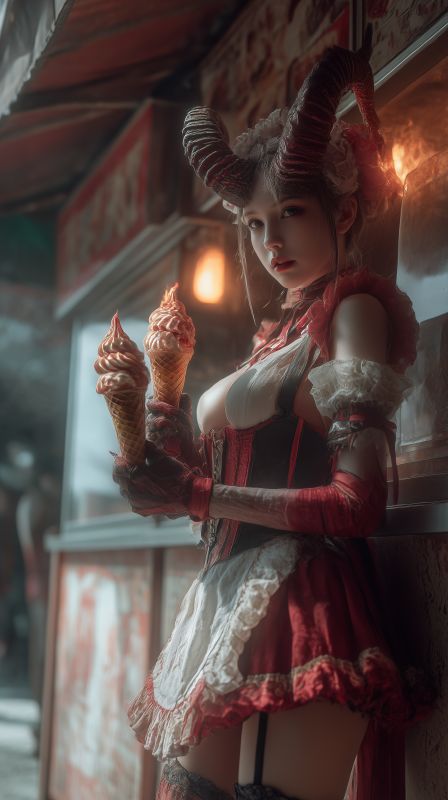 Fiery Delights: The Ice Cream Demoness