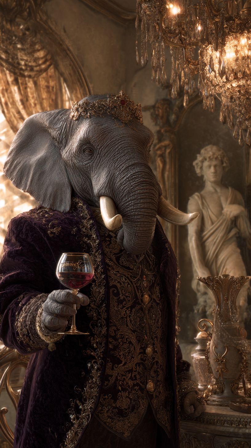Elegance in the Ballroom: An Elephant's Soiree
