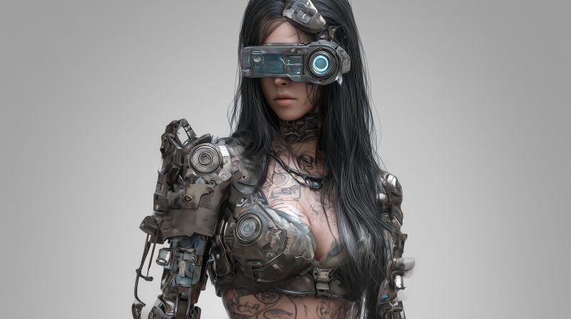 Futuristic Cyberpunk Warrior