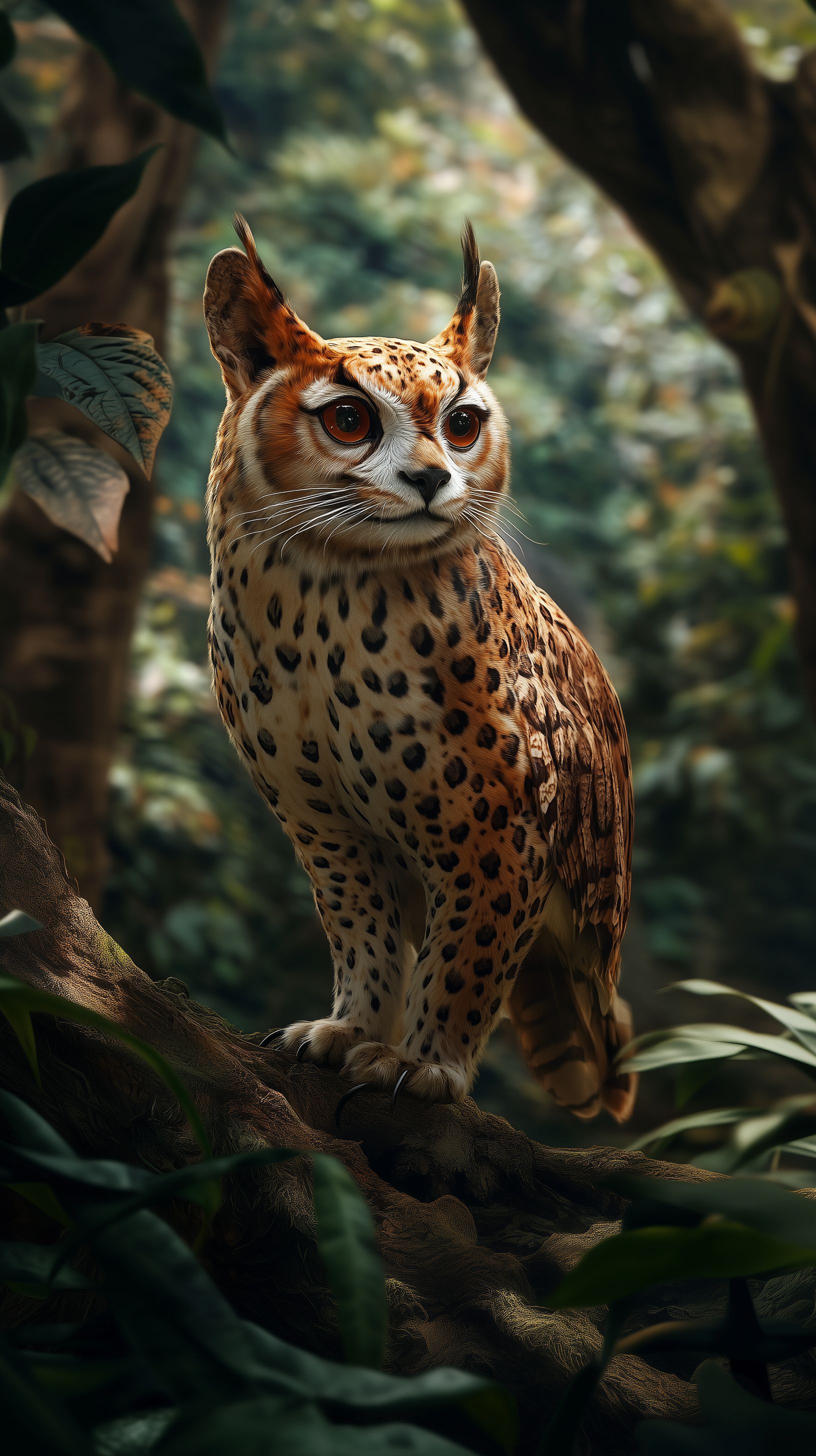 The Majestic Owl-Leopard Hybrid: A Marvel of Nature