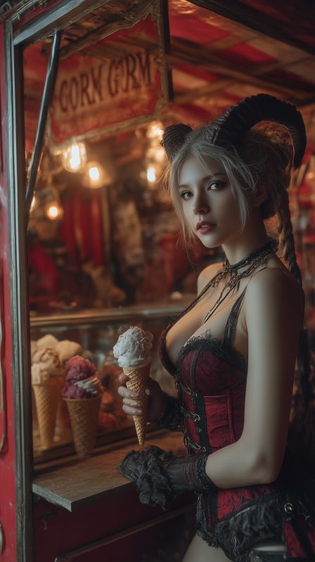 Fiery Delights: The Ice Cream Demoness