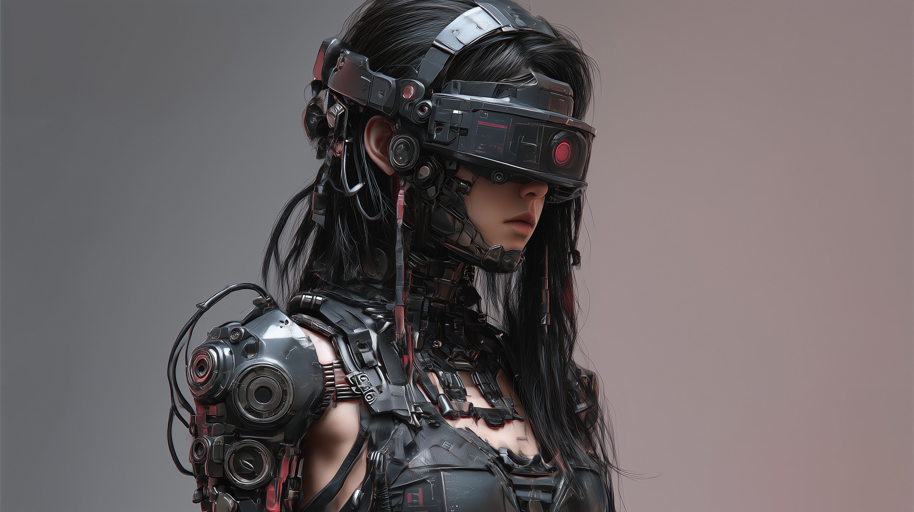 Cybernetic Visionary: A Futuristic Warrior