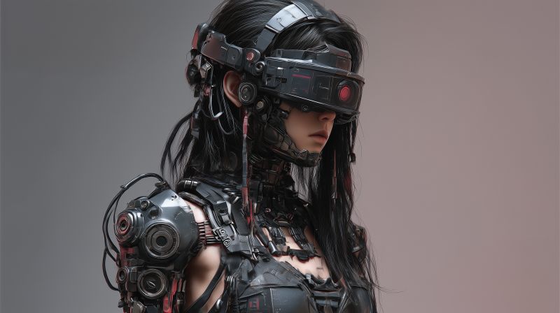 Cybernetic Visionary: A Futuristic Warrior