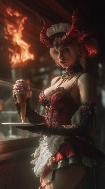 Charming Ice Cream Vendor: The Fire Demon Girl